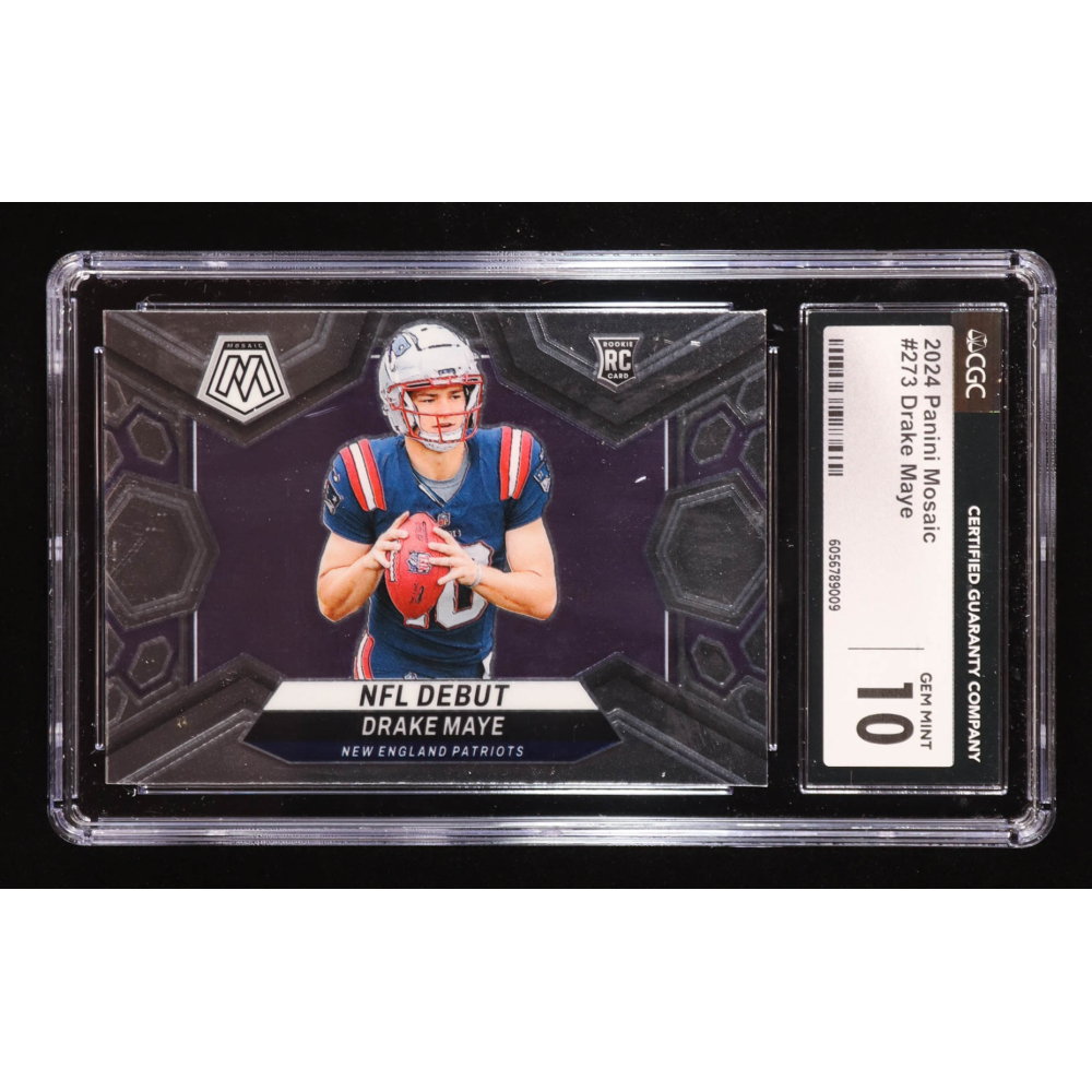 Drake Maye 2024 Panini Mosaic #273 DEB RC (CGC 10) at PristineAuction.com