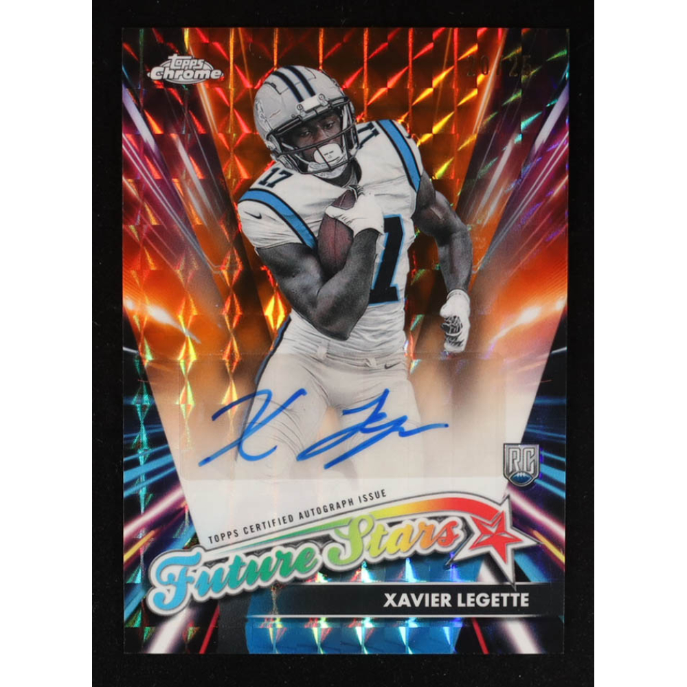 Xavier Legette 2024 Topps Chrome Future Stars Autographs Orange Geometric Refractors #FSAXL RC #20/25 at PristineAuction.com
