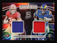Christian McCaffrey / Aaron Donald 2023 Panini Spectra Rivals Materials Hyper #8 #31/75 at PristineAuction.com