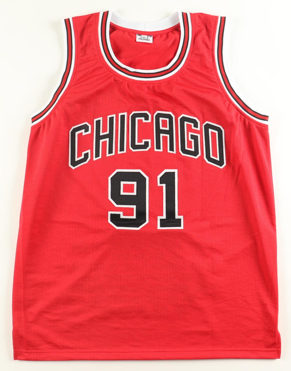 Dennis Rodman Signed Career Highlight Stat Jersey (Beckett) at PristineAuction.com Dennis Rodman Signed Career Highlight Stat Jersey (Beckett) at PristineAuction.com