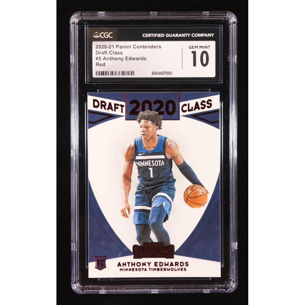 Anthony Edwards 2020-21 Panini Contenders '20 Draft Class Contenders Red #5 RC (CGC 10) at PristineAuction.com