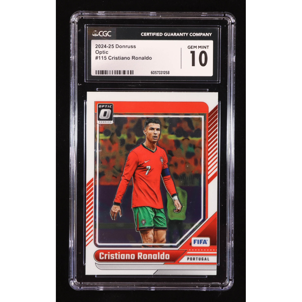 Cristiano Ronaldo 2024-25 Donruss Optic #115 (CGC 10) at PristineAuction.com