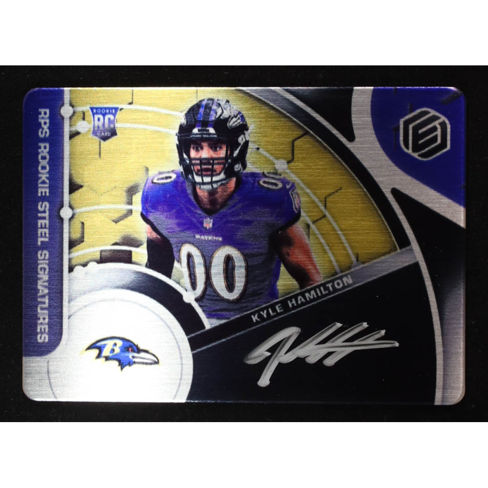 Kyle Hamilton 2022 Panini Elements Rookie Steel Signatures Gold #156 RC #57/79 at PristineAuction.com