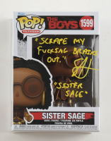 Susan Heyward Signed "The Boys" #1599 Sister Sage Funko Pop! Vinyl Figure Inscribed "Sister Sage" & "Scrape My F***ing Brains Out!" (JSA) at PristineAuction.com