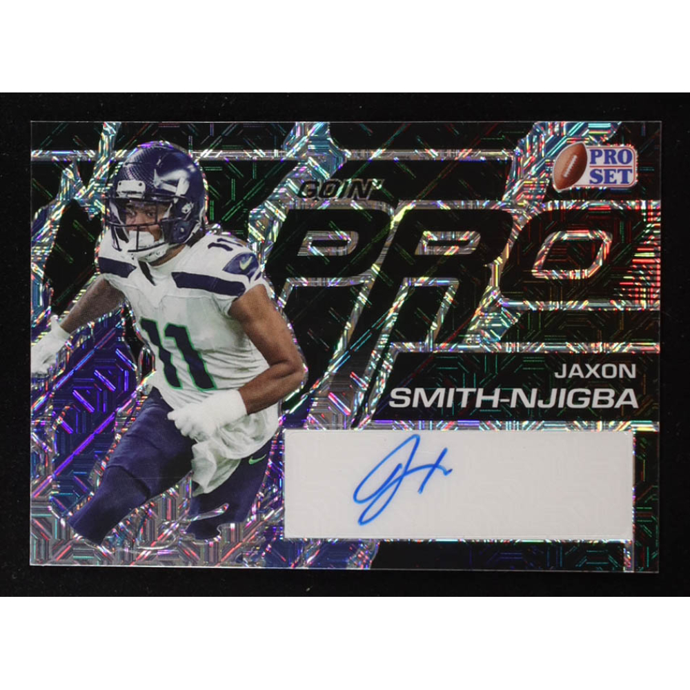 Jaxon Smith-Njigba 2023 Leaf Pro Set Metal Autographs Goin Pro Black and Silver Mojo #GPJSN #1/5 at PristineAuction.com
