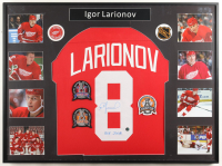 Igor Larionov Signed Red Wings Custom Framed Jersey Display Inscribed "HOF 2008" (Frozen Pond) at PristineAuction.com