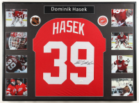 Dominik Hasek Signed Red Wings Custom Framed Jersey Display (JSA) at PristineAuction.com