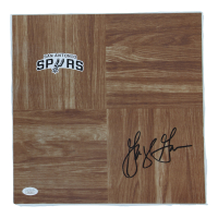 George Gervin Signed Spurs Logo 12x12 Floor Piece (JSA) at PristineAuction.com