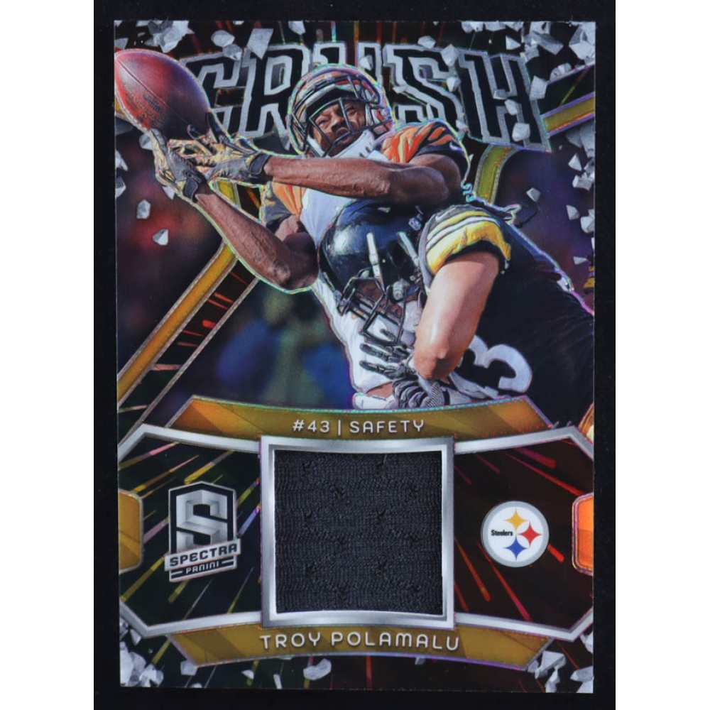 Troy Polamalu 2024 Panini Spectra Crush Jerseys Hyper #21 #29/75 at PristineAuction.com