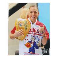 Joey Chestnut Signed 8x10 Photo Inscribed "Jaws" (Beckett) at PristineAuction.com