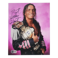 Brett "Hitman" Hart Signed WWE 8x10 Photo (Beckett) at PristineAuction.com