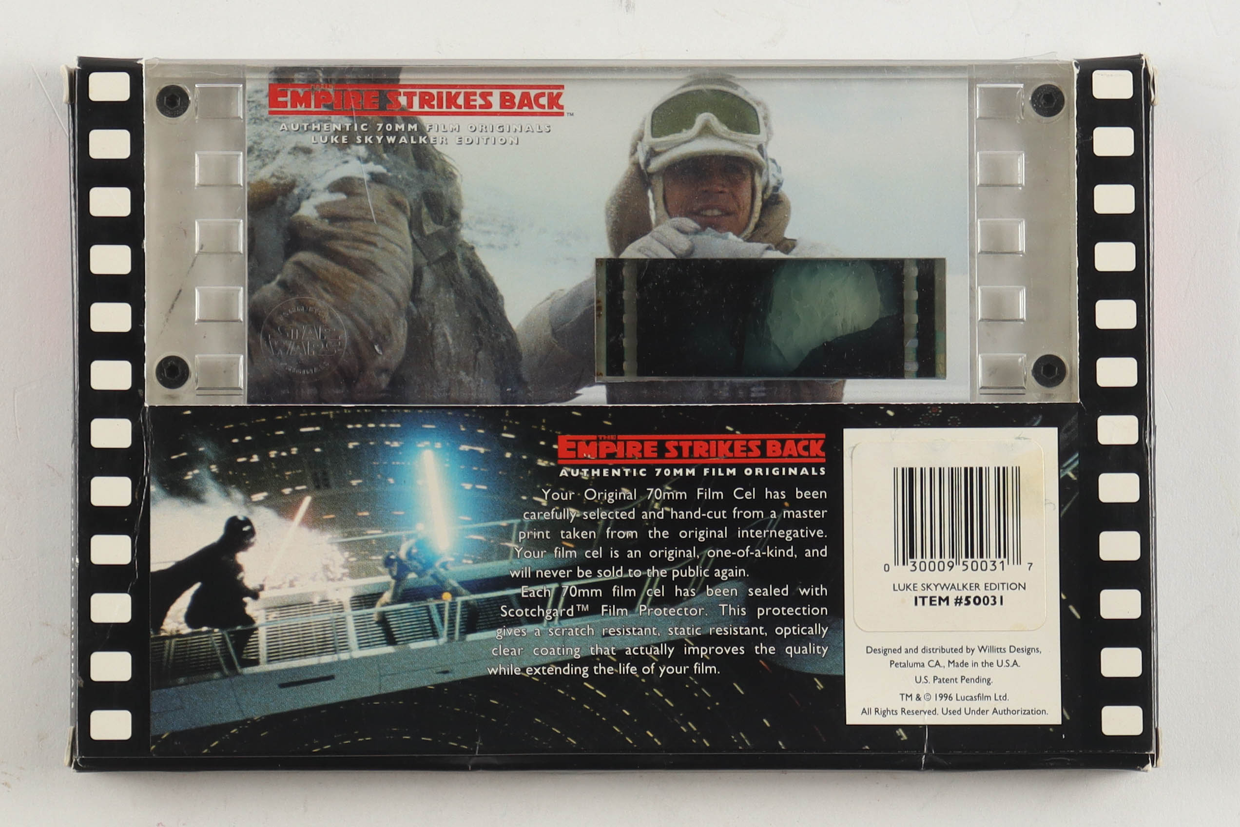 "Star Wars: The Empire Strikes Back" 1996 Original 70mm Film Cell In Original Sealed Package at PristineAuction.com "Star Wars: The Empire Strikes Back" 1996 Original 70mm Film Cell In Original Sealed Package at PristineAuction.com