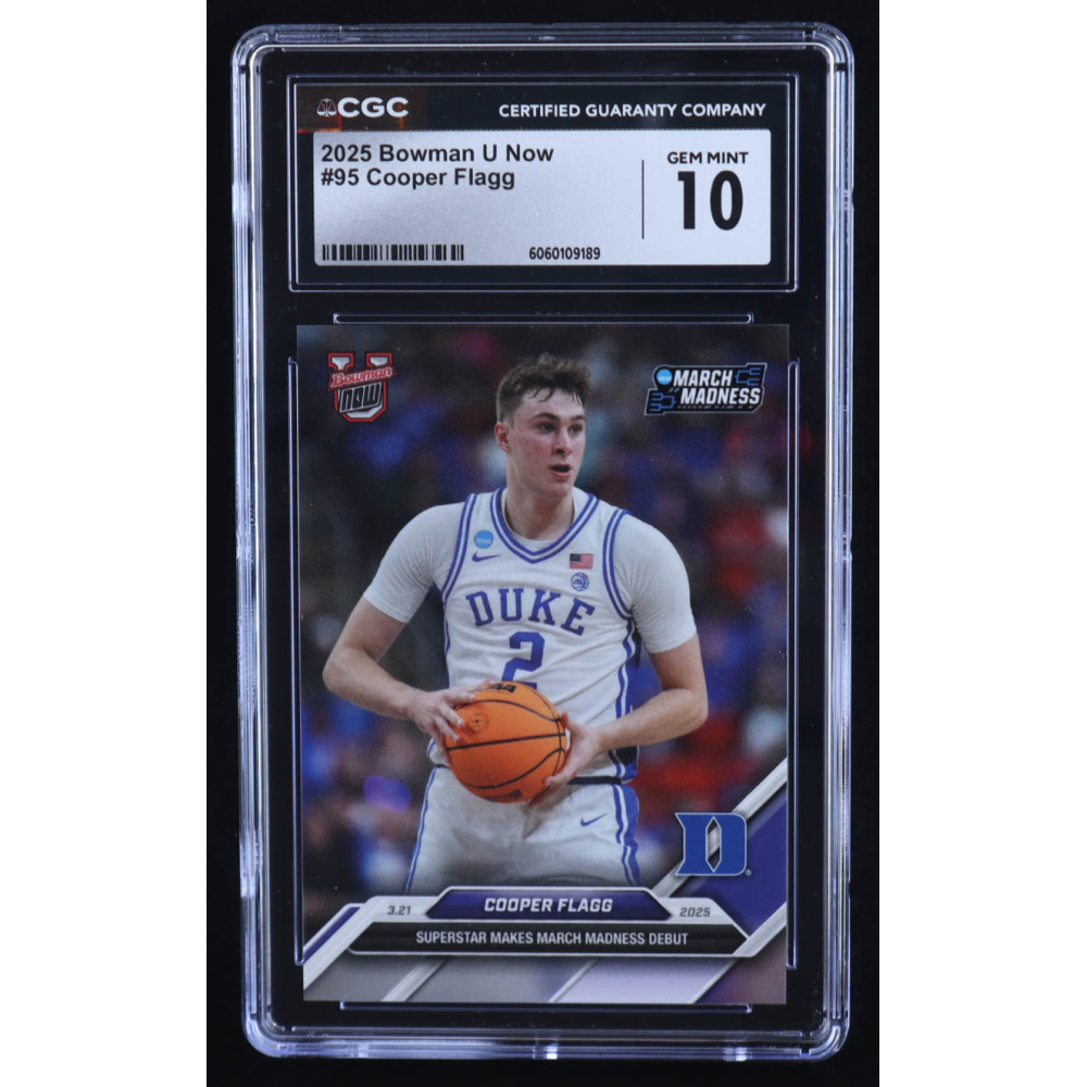 Cooper Flagg 2025 Bowman University Now #95 RC (CGC 10) at PristineAuction.com
