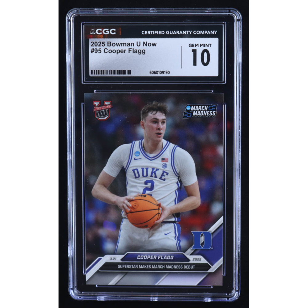 Cooper Flagg 2025 Bowman University Now #95 RC (CGC 10) at PristineAuction.com