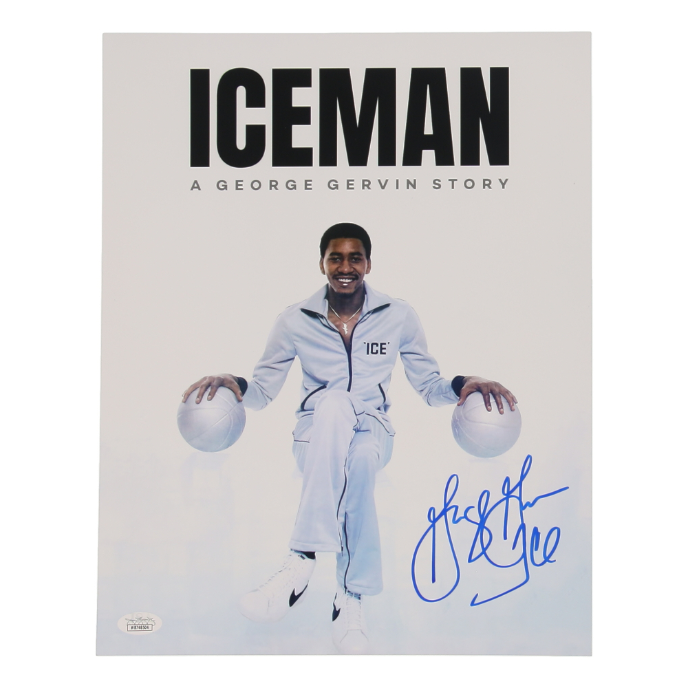 George Gervin Signed 11x14 Photo Inscribed "Ice" (JSA) at PristineAuction.com