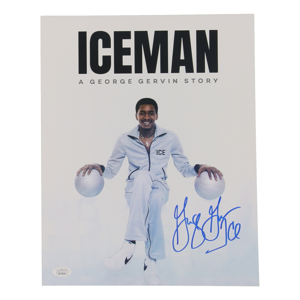 George Gervin Signed 11x14 Photo Inscribed "Ice" (JSA) at PristineAuction.com