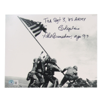 Phil Crenshaw Signed 8x10 Photo Inscribed "Tech Sgt. 3 US Army / Age 99" (Beckett) at PristineAuction.com