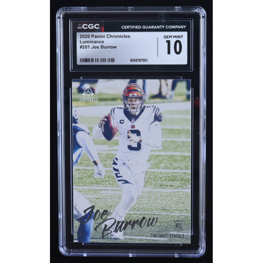 Joe Burrow 2020 Panini Luminance #201 RC / CHRONICLES (CGC 10) at PristineAuction.com