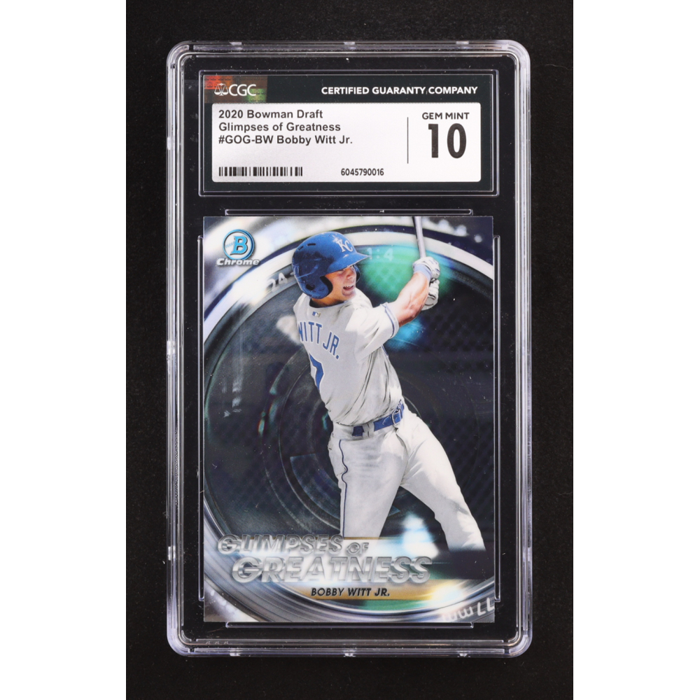 Bobby Witt Jr. 2020 Bowman Chrome Draft Glimpses of Greatness #GOGBW RC (CGC 10) at PristineAuction.com