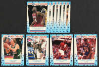 1989-90 Fleer Stickers Basketball Complete Set of (11) Cards with Michael Jordan #3, Magic Johnson #5, Larry Bird #10, Karl Malone #1 at PristineAuction.com