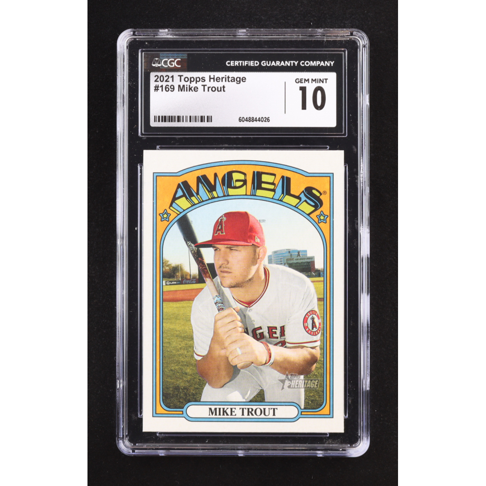 Mike Trout 2021 Topps Heritage #169 (CGC 10) at PristineAuction.com