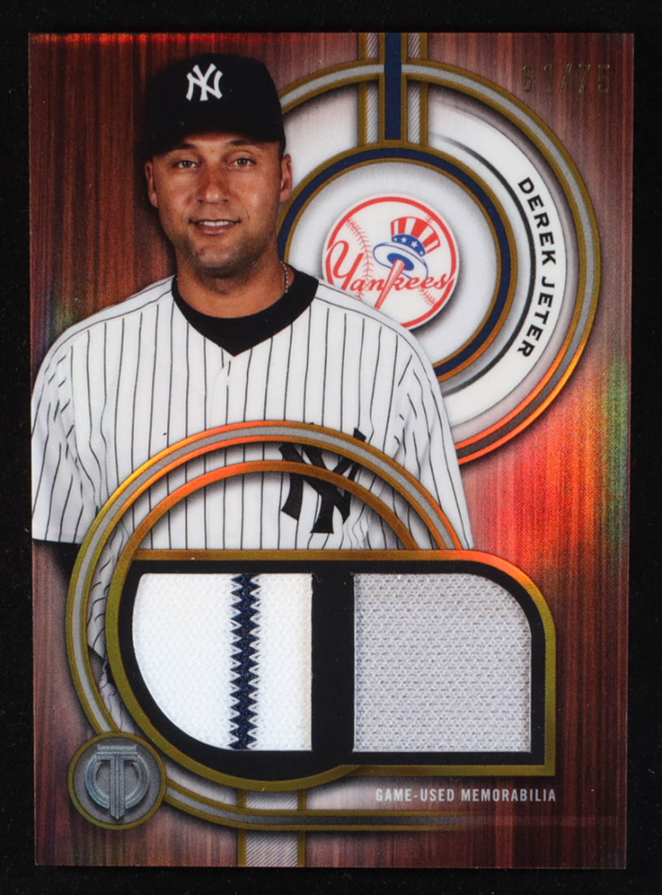 Derek Jeter 2025 Topps Tribute Dual Relics Gold #DRDJ #61/75
