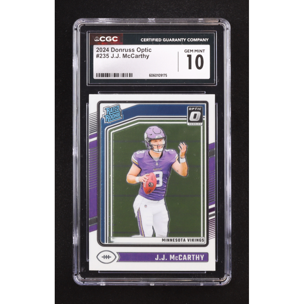 JJ McCarthy 2024 Donruss Optic #235 RC (CGC 10) at PristineAuction.com