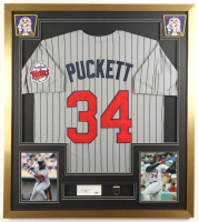 Kirby Puckett Signed Cut Custom Framed Cut Display with Jersey & Hall of Fame Pin (PSA) at PristineAuction.com