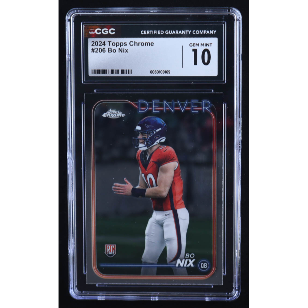Bo Nix 2024 Topps Chrome #206 RC (CGC 10) at PristineAuction.com