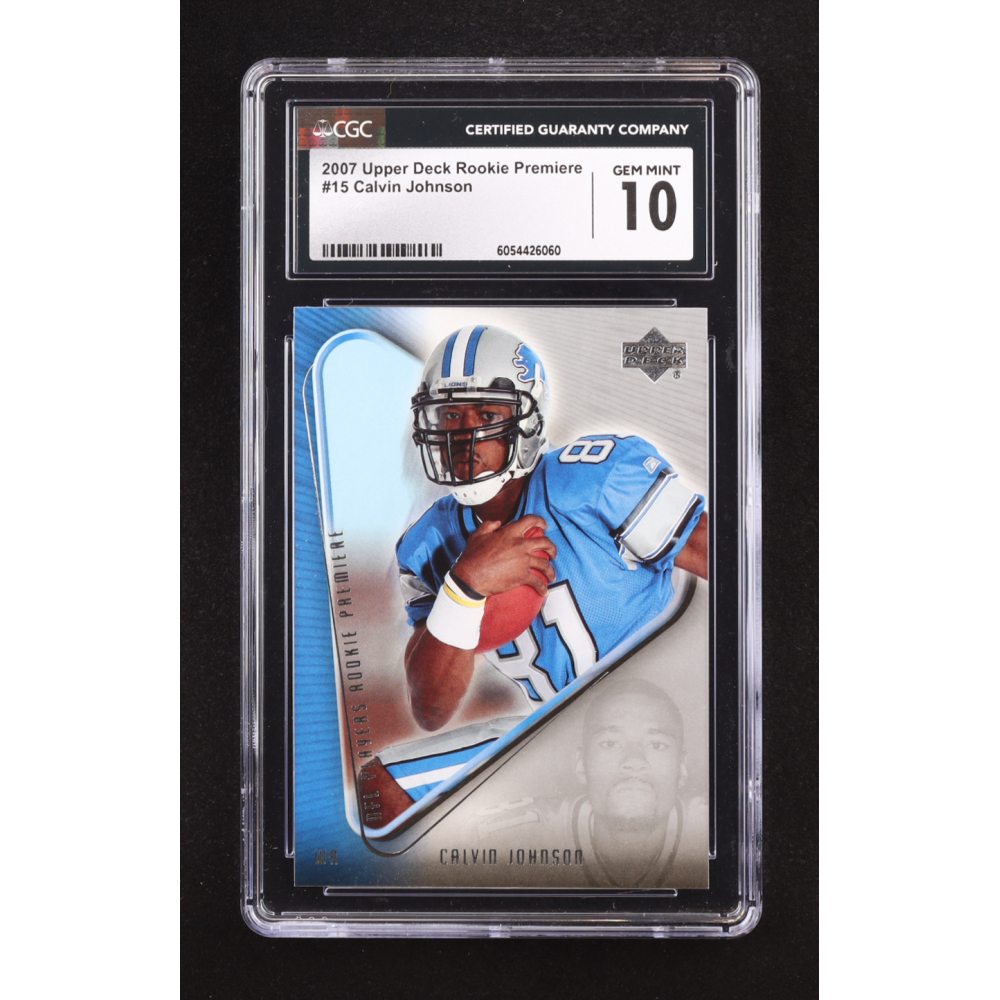 Calvin Johnson 2007 Upper Deck Rookie Premiere #15 RC (CGC 10) at PristineAuction.com