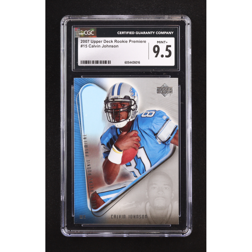 Calvin Johnson 2007 Upper Deck Rookie Premiere #15 RC (CGC 9.5) at PristineAuction.com