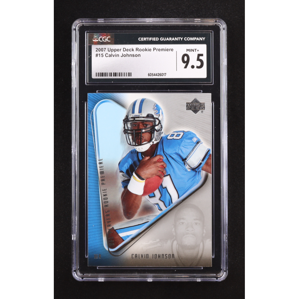 Calvin Johnson 2007 Upper Deck Rookie Premiere #15 RC (CGC 9.5) at PristineAuction.com