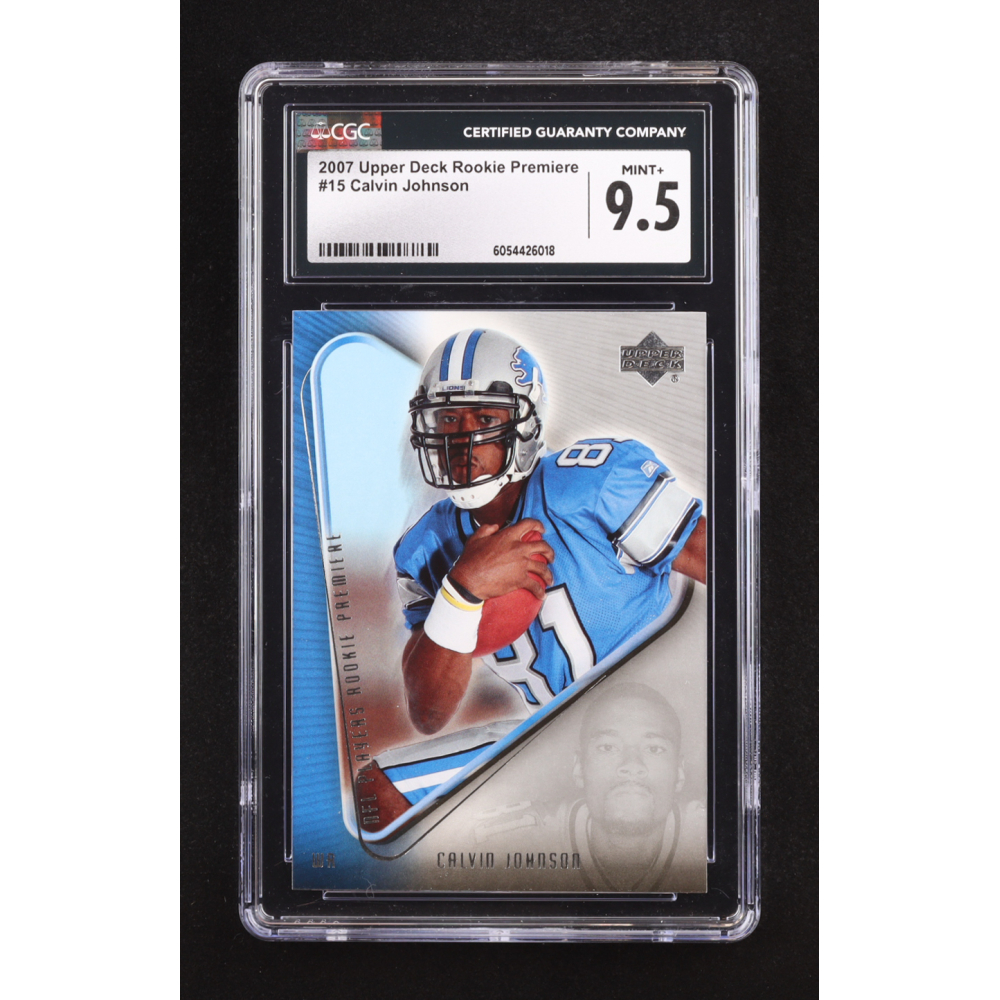 Calvin Johnson 2007 Upper Deck Rookie Premiere #15 RC (CGC 9.5) at PristineAuction.com