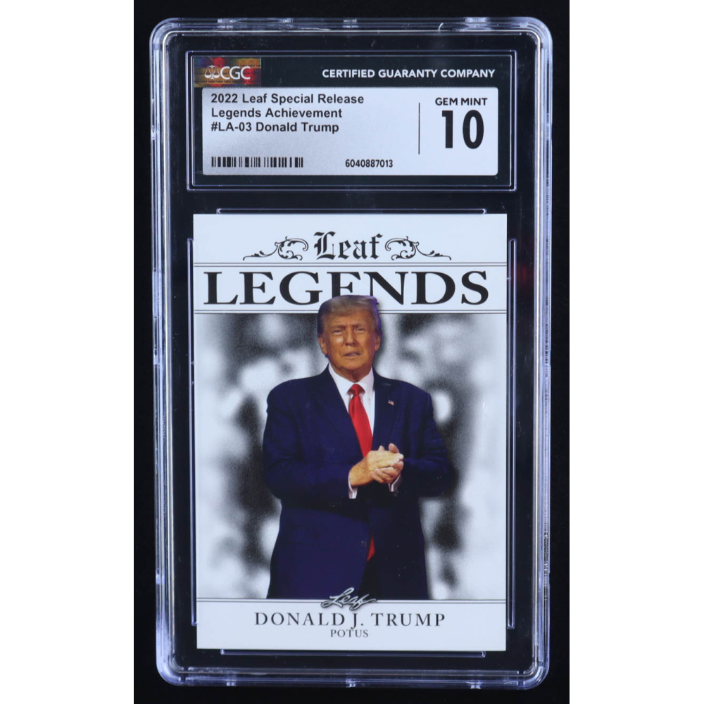 Donald J. Trump 2023 Leaf Special Release Legends Achievement #LA03 (CGC 10) at PristineAuction.com