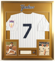 Mickey Mantle Signed Cut Custom Framed Cut Display with Jersey & Yankees World Series Pin (PSA) at PristineAuction.com