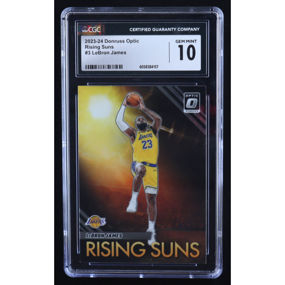 LeBron James 2023-24 Donruss Optic Rising Suns #3 (CGC 10) at PristineAuction.com