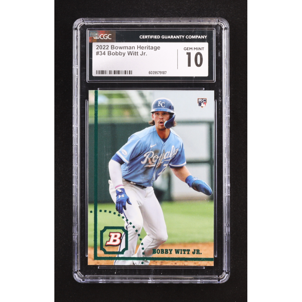 Bobby Witt Jr. 2022 Bowman Heritage #34 RC (CGC 10) at PristineAuction.com