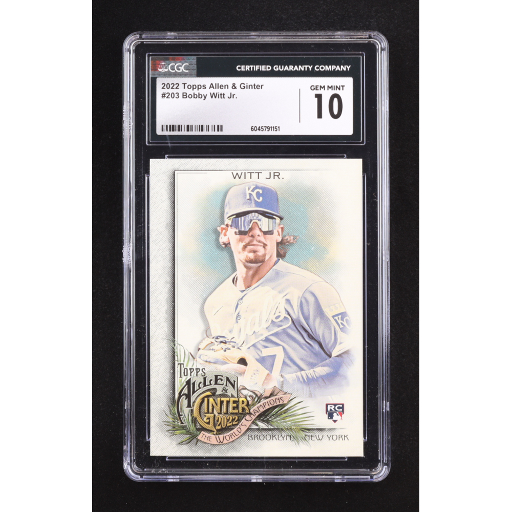 Bobby Witt Jr. 2022 Topps Allen & Ginter #203 RC (CGC 10) at PristineAuction.com
