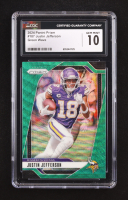 Justin Jefferson 2024 Panini Prizm Prizms Green Wave #187 (CGC 10) at PristineAuction.com