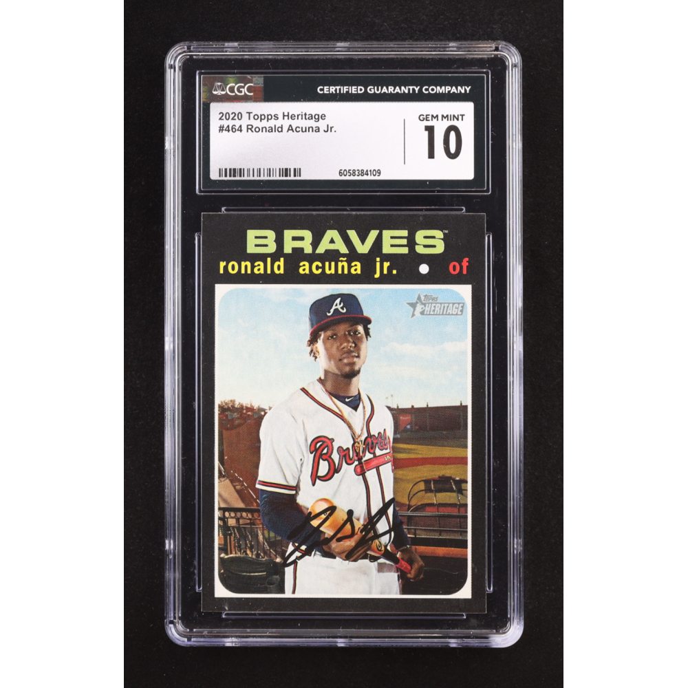 Ronald Acuna Jr. 2020 Topps Heritage #464 (CGC 10) at PristineAuction.com