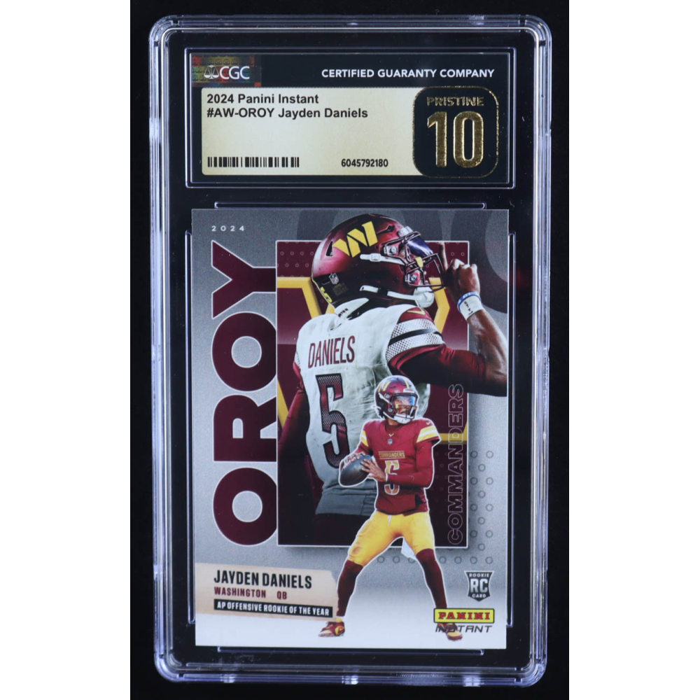Jayden Daniels 2024 Panini Instant Award Winners #AWOROY RC (CGC 10 | Pristine Black Label) at PristineAuction.com