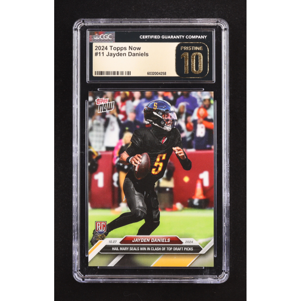 Jayden Daniels 2024 Topps Now #11 RC (CGC 10 | Pristine Black Label) at PristineAuction.com