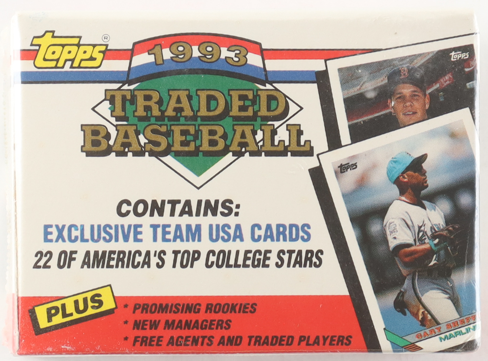 1993 Topps Traded Baseball Complete Factory Set of (132) Cards with Todd Helton #19T USA RC, Mike Piazza #24T, Barry Bonds #1T, Dustin Hermanson #22T USA RC