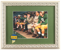 Notre Dame Fighting Irish Football Custom Framed Photo Display with Vintage 1965 Pin & Ribbon at PristineAuction.com