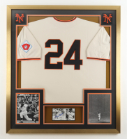 Willie Mays Signed Custom Framed Cut Photo Display with Jersey (JSA) at PristineAuction.com