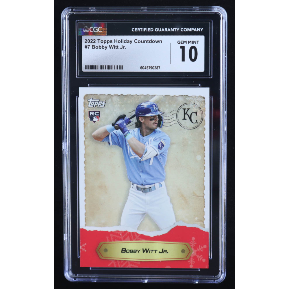 Bobby Witt Jr. 2022 Topps Holiday Countdown #7 RC (CGC 10) at PristineAuction.com
