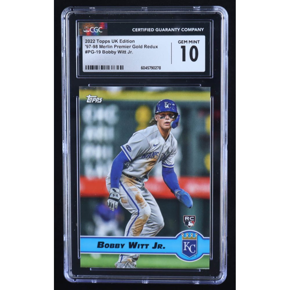 Bobby Witt Jr. 2022 Topps UK '97-98 Merlins Premier Gold Redux #PG19 RC (CGC 10) at PristineAuction.com