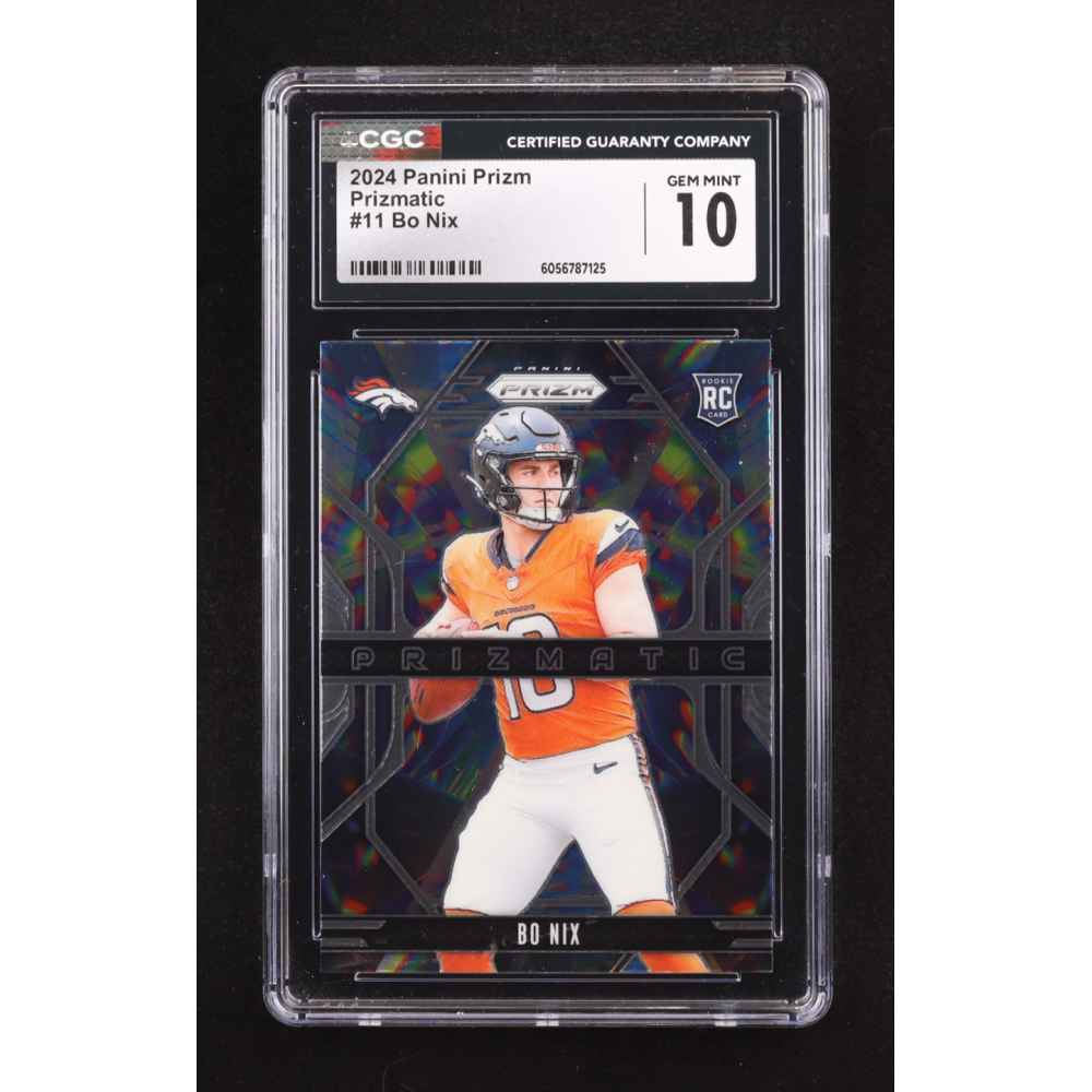 Bo Nix 2024 Panini Prizm Prizmatic #11 RC (CGC 10) at PristineAuction.com
