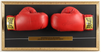 Muhammad Ali & Joe Frazier Signed Custom Framed Everlast Boxing Glove Display (PSA) at PristineAuction.com