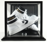 Magic Johnson & Larry Bird Signed Set of (2) Converse Pro Blaze Basketball Shoes with Display Case (PSA & Beckett) at PristineAuction.com
